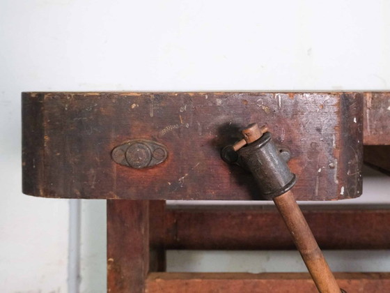 Image 1 of Vintage industriële werkbank, ladekast, dressoir