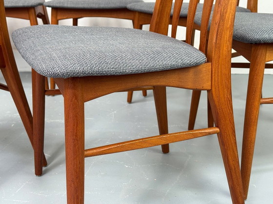 Image 1 of 10x chaises Eva en teck par Niels Koefoed pour Hornslet Møbelfabrik, années 1960