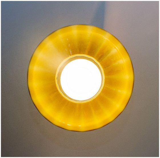 Image 1 of Suspension scandinave verre soufflé et opaline, 1960, neuve