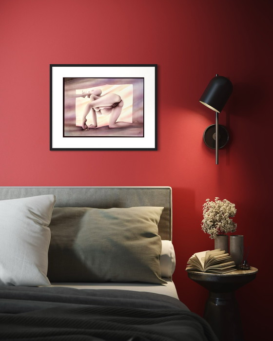 Image 1 of Yvon Adam peinture érotique vers 1985 / encadrée 