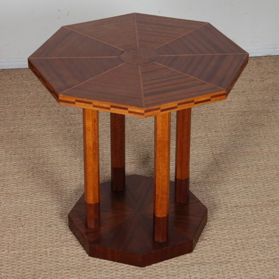 Image 1 of Beistelltisch aus Holz, Art-Deco-Stil aus den 1930er Jahren