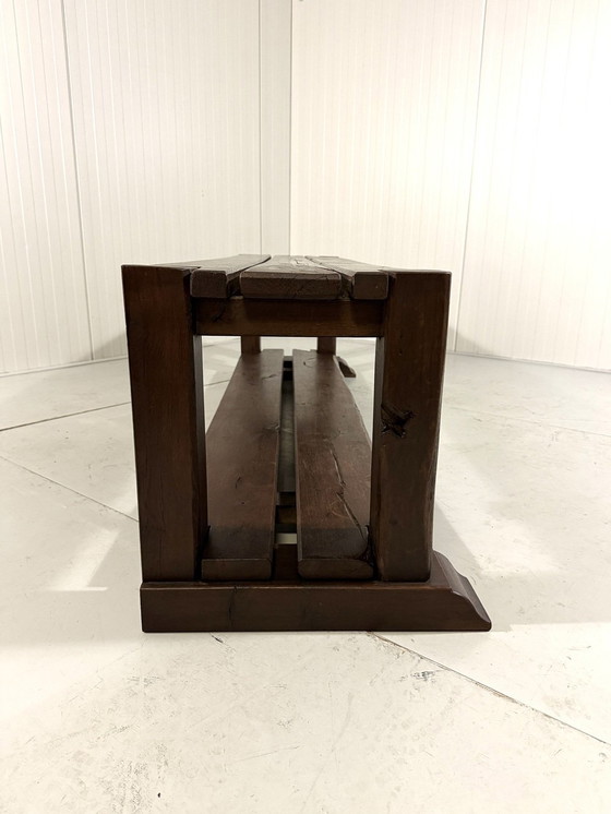 Image 1 of Large Brutalist Oak Bench/Wall Table 1900's