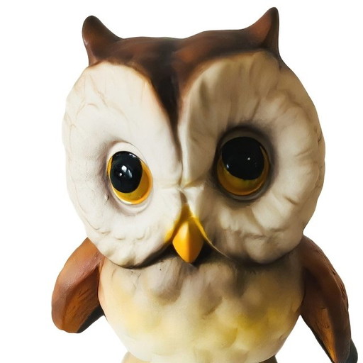 Vintage hand-painted German Owl figurine miniature Royal Präsente 1980s