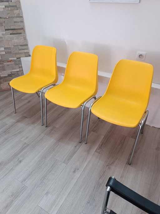 Set of original Hélène chairs by Bericoplast, 1990s – eetkamerstoelen, Metal, Plastic