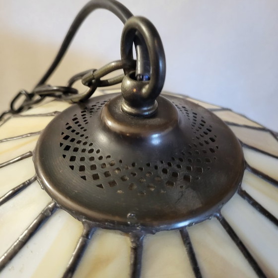 Image 1 of Kleurrijke vintage Tiffany hanglamp, Honsel Leuchten