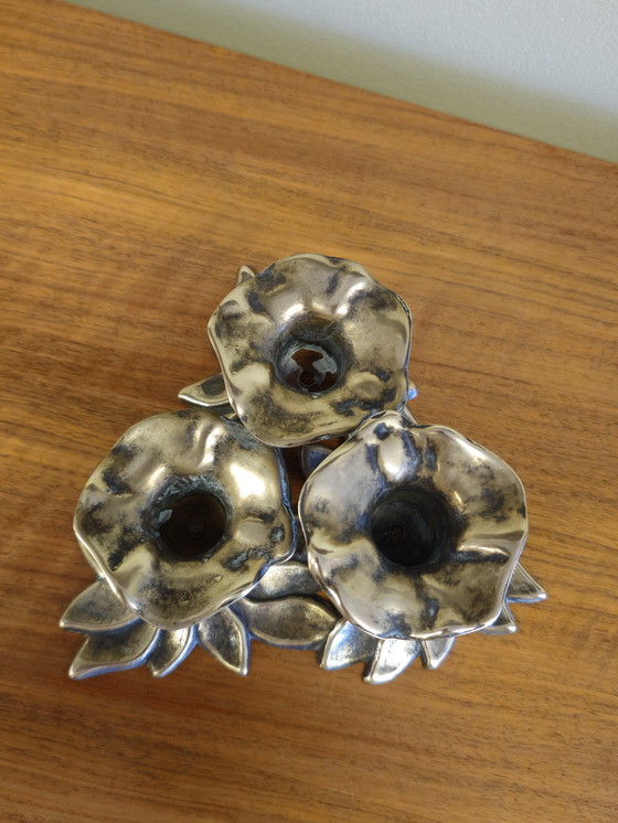 Image 1 of Bougeoir Vintage en laiton Art Nouveau Candlestick