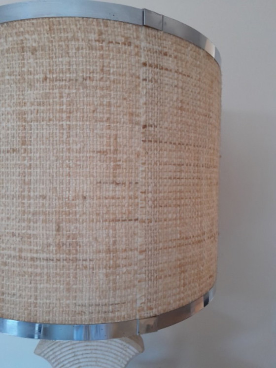 Image 1 of Brutalistische lamp in Gard stone en chroom 1970