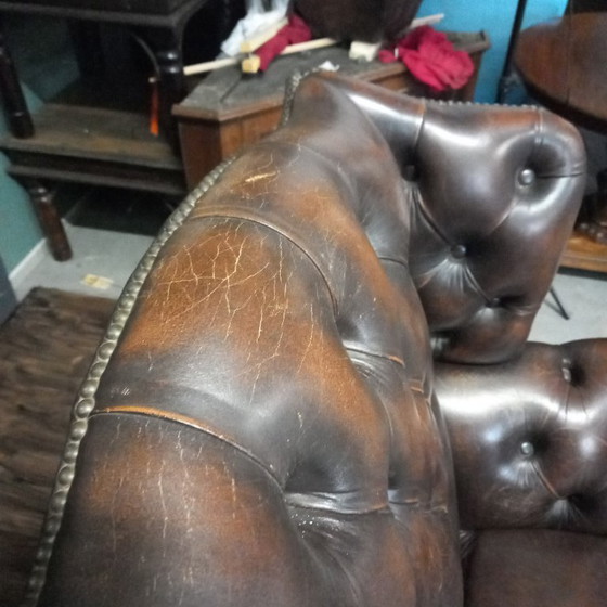 Ooorfauteuil of Wingchair Vintage George III Stijl – Wood, Leather (photo 14 of 14)
