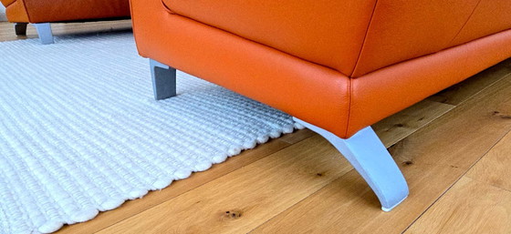 Image 1 of Rolf Benz 2300 Designklassiker in rotorangem Nappaleder – 3er, 2er & Funktionssessel