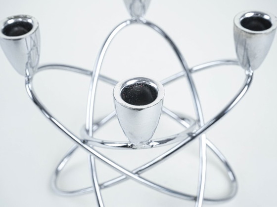 Image 1 of Geometrischer Kerzenständer aus Metall, dänisches Design, 1960er Jahre, hergestellt in Dänemark