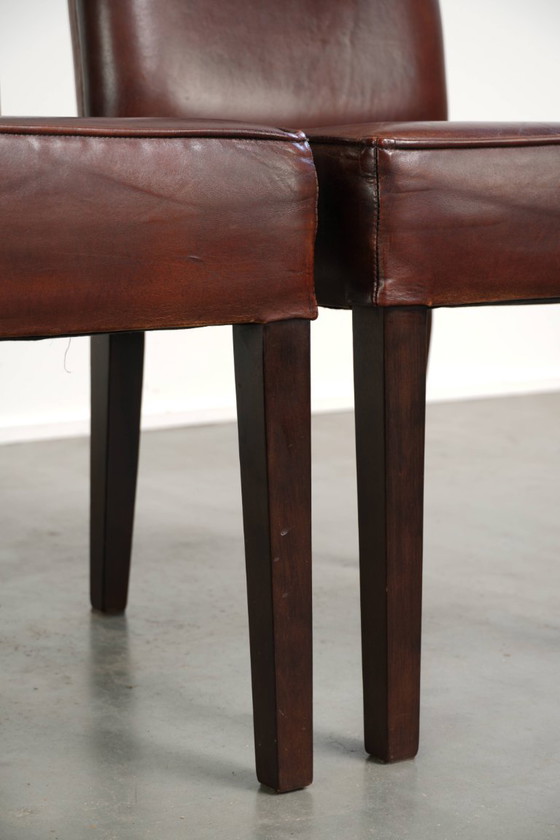 6x Bonitas Y Cómodas Sillas de comedor De Piel De Oveja De Estilo Inglés – Leather, Klassiek (photo 14 of 15)