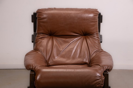 Image 1 of Divano e poltrona brutalisti olandesi disegnati da Gerard Van den Berg per Montis. Circa 1980