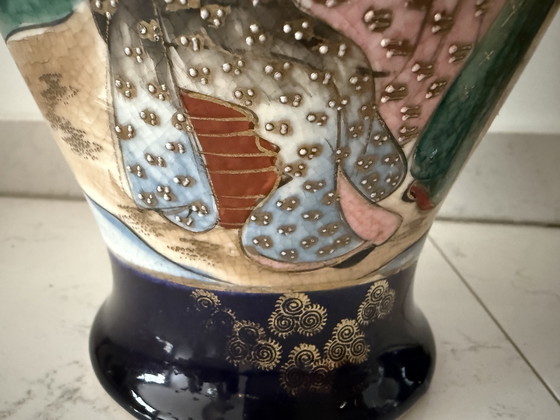 Image 1 of Decorative Japanese pair of vases in Satsuma style – mid 20th century