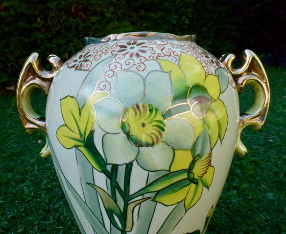 Image 1 of Dos jarrones antiguos de porcelana de estilo Art Nouveau, obra de Reinhold Schlegelmilch.