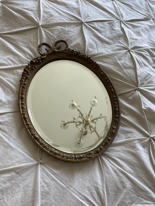 Antieke Strikspiegel Facet Geslepen