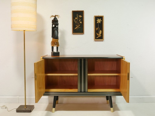 Vintage sideboard, 60s, Germany - walnut & birch veneer