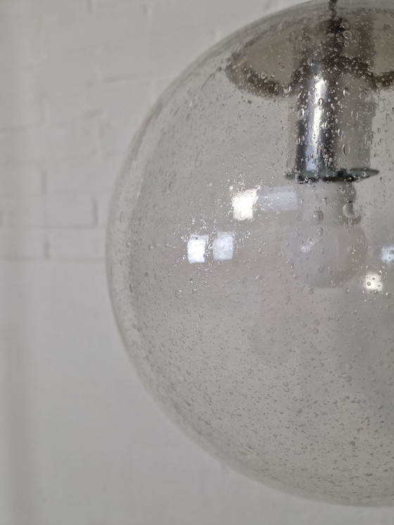 Vintage jaren 70, grote glazen hanglamp – Lampade a sospensione, Vetro, Metallo (photo 6 of 6)