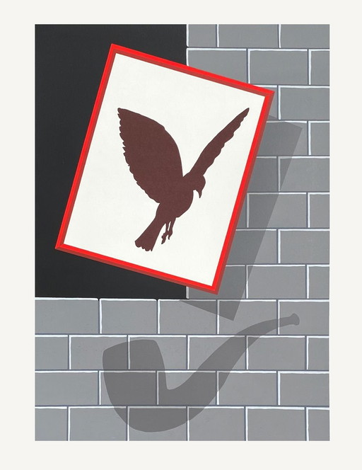 Alexis KEUNEN Hommage à Magritte II serigrafia 1983