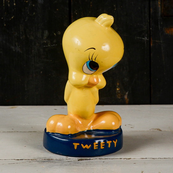 Tweety Figurine Piggy Bank with 'Tweety Vintage' Text, Decorative Objects, Ceramic, Yellow (photo 2 of 9)