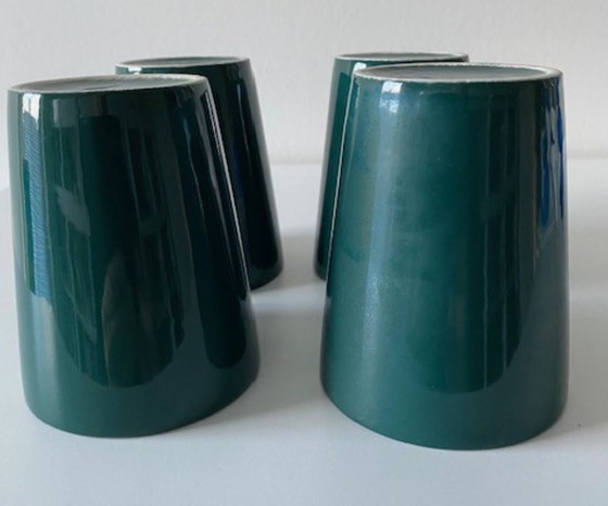 Image 1 of Arabia Finland Kaj Frack Kilta 4 groene bekers (zeldzaam)