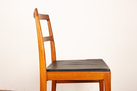 Image 1 of Set van 4 Deense stoelen van teakhout en leer, model 430, van Arne Vodder voor Sibast, 1960.