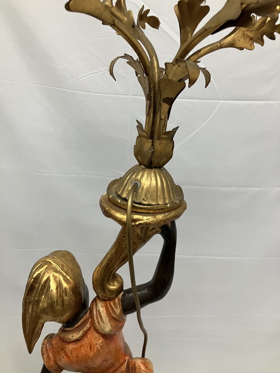 Image 1 of Beautiful Venetian Blackamoor Torchère Floor Lamp