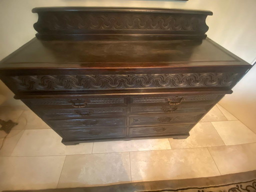 Französisches Sideboard mit 8 Schubladen und einem Ablagefach oben