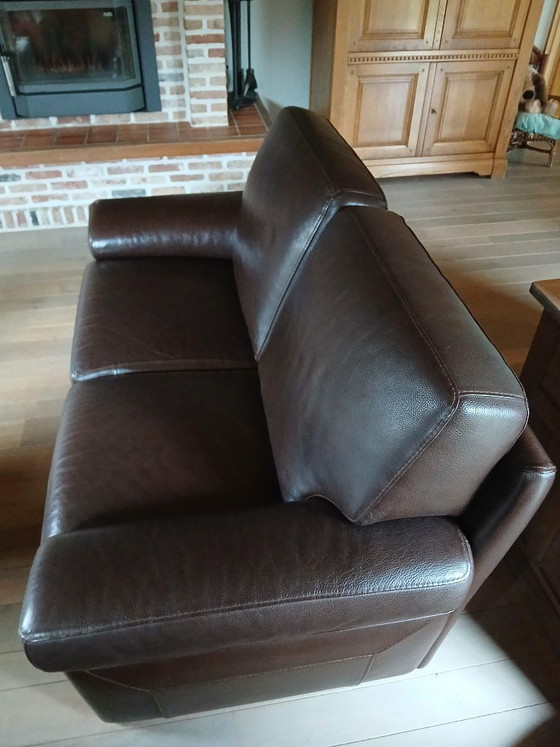 Burov French Design 2-seater and 3-seater set – Sofas, Leather, Wood (photo 4 of 12)