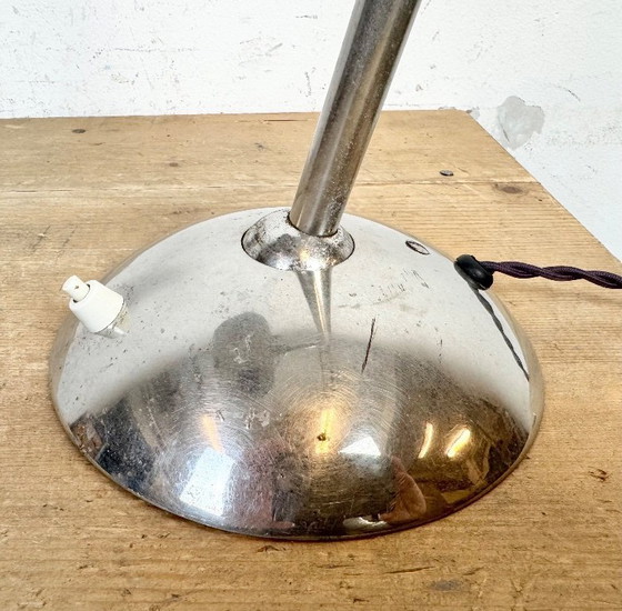 Image 1 of Vintage Green Enamel Bankers Table Lamp, 1950s