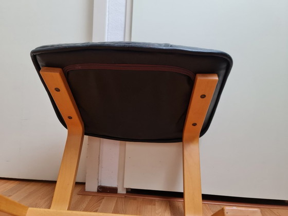 Image 1 of Hocker Poef Voetenbank Leer Vintage Scandinavisch Design