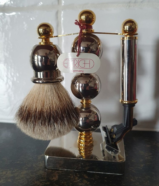 Set da barba vintage Emrich Germania – Regali, Plastic, Brass (photo 6 of 8)