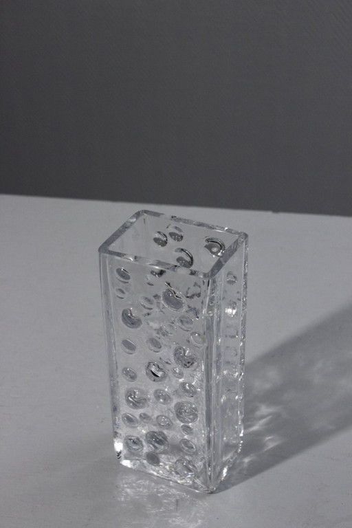 Vaso in vetro a bolle disegnato da Erich Jachmann per WMF Germania, anni '70