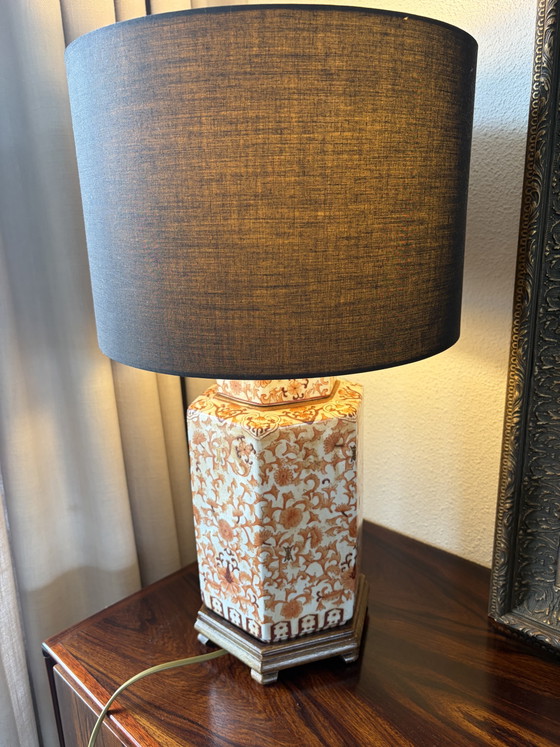 Antiek Vintage Chinese gemberpot lamp – Tafellampen, Ceramic, Textile (photo 8 of 8)