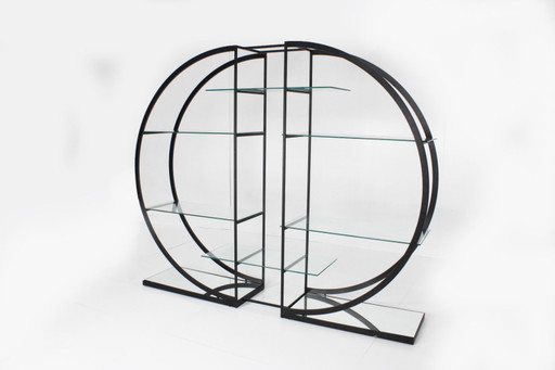 Vintage room divider round display case