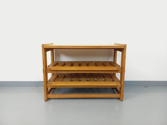 Image 1 of Guillerme et Chambron vintage solid oak open storage unit from the 60s