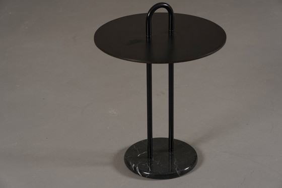 Image 1 of Vintage salontafel met marmeren onderstel van Vico Magistretti voor Cattelan, Italië, jaren 80
