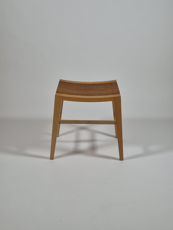 Vintage carpentry wooden stool slatted chair design (photo 6 of 14)