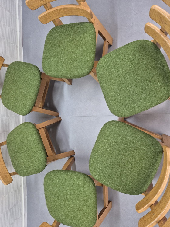 Image 1 of Set brutalista (6) sedie. Sedia da pranzo spagnola a 'spina di pesce'.