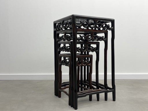 Chinese Huanghuali wooden nesting tables circa 1900
