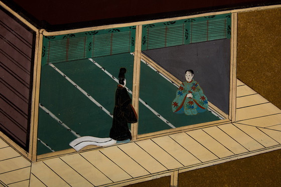 Image 1 of Sérigraphie japonaise Byobu à six panneaux sur papier Période Edo 19e siècle