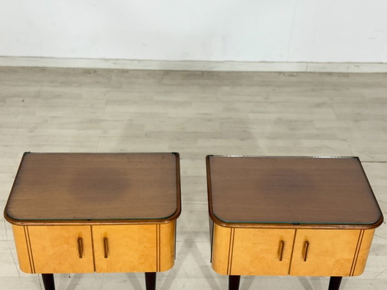 Image 1 of 2x Mid-Century Nightstands / Bedside Tables / Side Tables / Vintage Nightstand