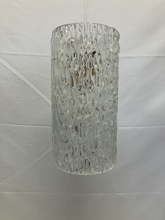 Image 1 of Suspension vintage en verre dépoli Kalmar Franken années 1950/60