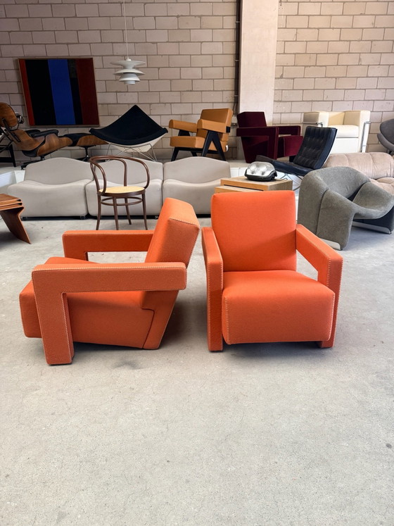 Fauteuil Cassina Utrecht, Gerrit Rietveld (stock: 2), Textile, Bois, Orange (photo 9 sur 15)
