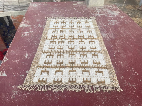 Tappeto berbero marocchino crema e cammello 250x200 cm – motivi geometrici – Tappeti, Lana, Cotone, Bohemian (photo 6 of 10)