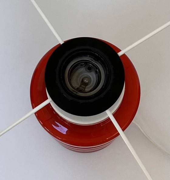 Image 1 of red table lamp by PO Ström for Alsterfors (Sweden)