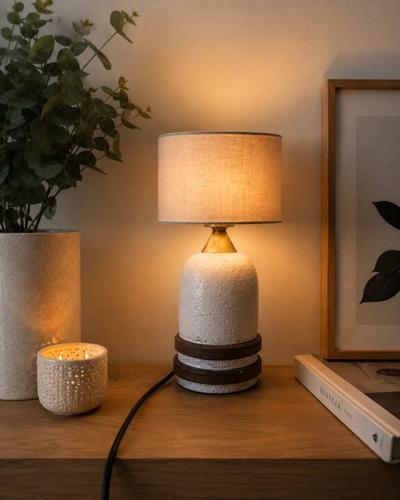 Enamelled ceramic lamp, 1970 – Table lamps, Brass (photo 2 of 7)