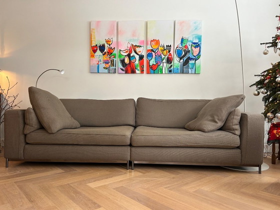 Image 1 of Minotti Hamilton three-seater sofa and two-seater sofa/chaise longue