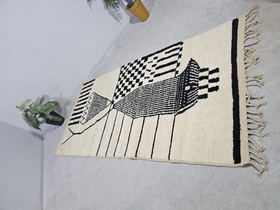 Image 1 of Two traditional Moroccan handwoven Berber rugs, size 2 (1.5/2.5) m
