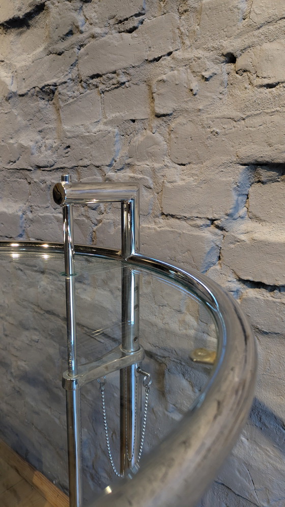 Image 1 of ClassiCon Eileen Grey E1027 side table glass chrome design classic