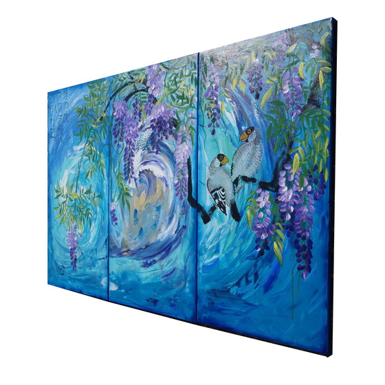 Image 1 of Japanese Wisteria J389 - Blue Painting